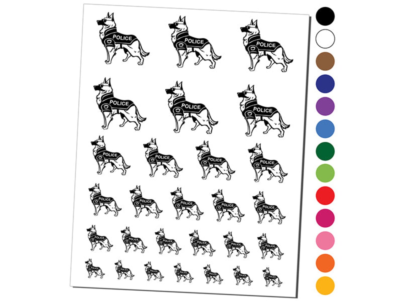 German Shepherd K-9 Police Dog Temporary Tattoo Water Resistant Fake Body Art Set Collection